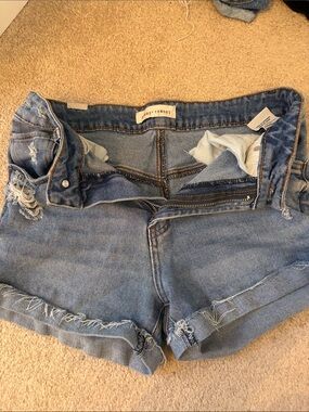 Almost Famous Light Blue Distressed Denim Shorts